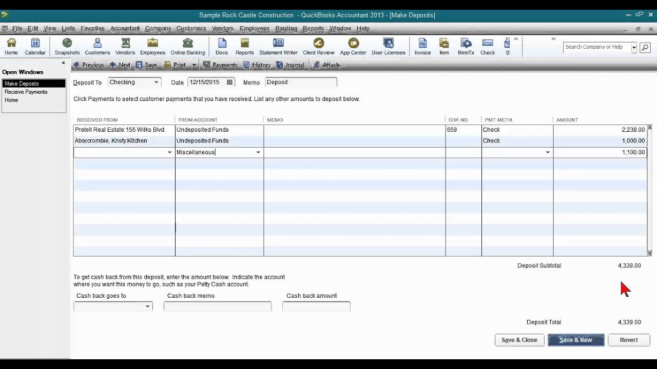 printing in the correct places on a deposit slip in quickbooks for mac 2011